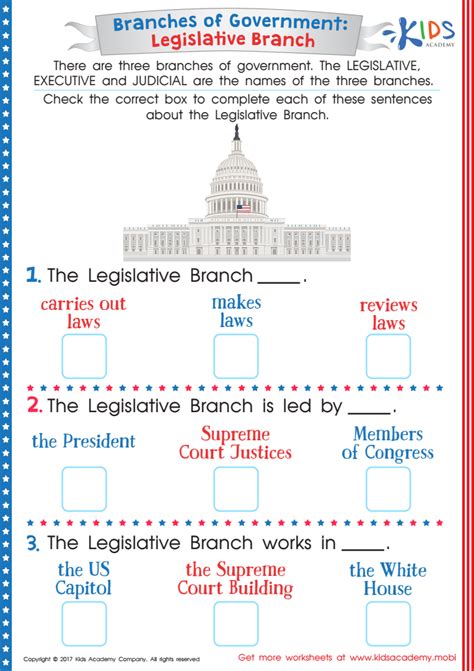 2nd Grade Branches Of Government Worksheet Three Branches Of Federal