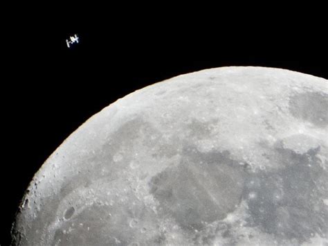 Photograph Captures Iss Crossing The Moon