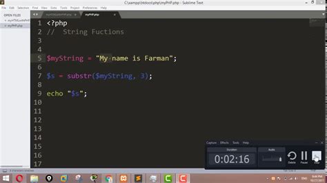 String Functions in PHP: substr - YouTube