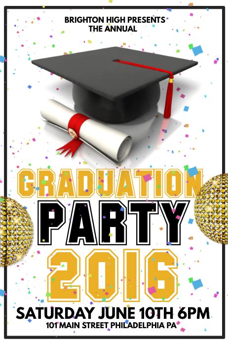 Free Graduation Poster Template Templates Printable Download