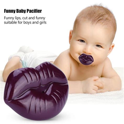 Mgaxyff Baby Soother Dummy Pacifier Funny Lips Food Grade Slicone Dummy