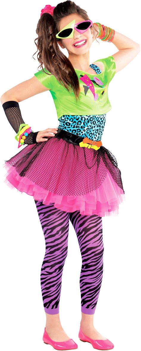 80s Party Girls Fancy Dress Celebrity 1980s Singer Kids Childs Costume