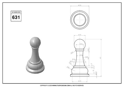 3D CAD EXERCISES 631 STUDYCADCAM Autocad Isometric Drawing Autocad