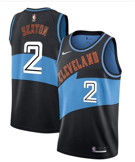 Mens Cleveland Cavaliers 2 Collin Sexton Nike Black Blue Hardwood Classics Swingman Jersey