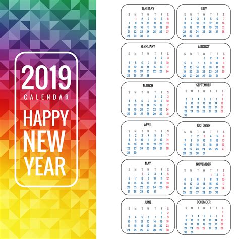 Calendar For 2019 Background Vector 250708 Vector Art At Vecteezy