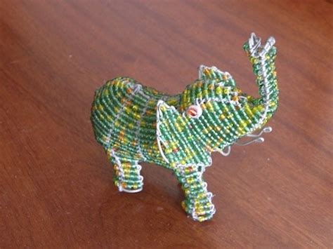 Items Similar To African Beaded Wire Animal Sculpture Elephant Small