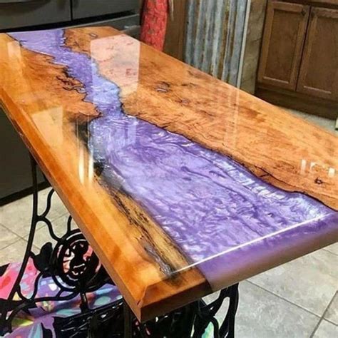 Dining Table Custom Kitchen Table Epoxy River Table Pink Etsy