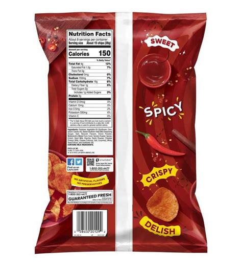Lays Potato Chips Sweet Southern Heat Barbecue Flavor 775 Oz Bag