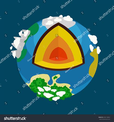 Structure Planet Earth Cartoon Colorful Hand Stock Vector Royalty Free