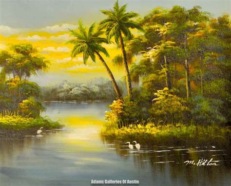 Artist M Halton Title Florida Everglades Size 20x24 Oil Painting On