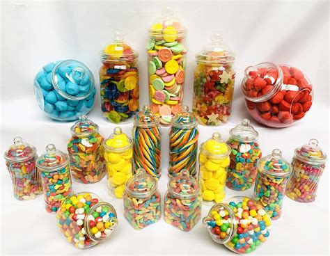 Buy 19 Retro Empty Plastic Sweet Jars For Pick And Mix Victorian Sweet Shop Candy Buffet Kit