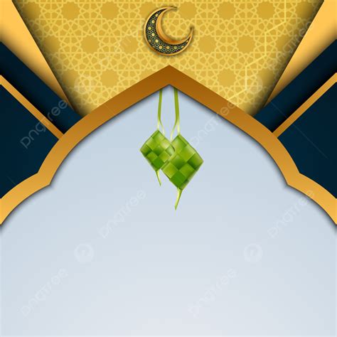 Background Hari Raya Idul Fitri Gold And Blue Background Dengan Vector
