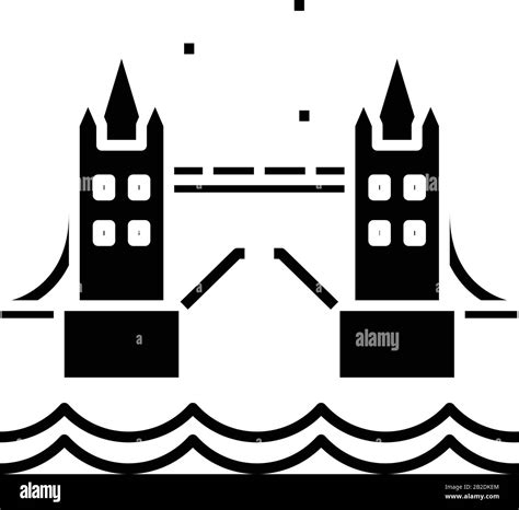 London Bridge Black Icon Concept Illustration Vector Flat Symbol