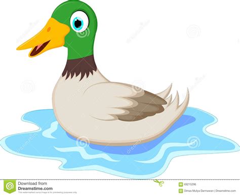Cartoon Ducks On Water Stock Illustration Illustration Of