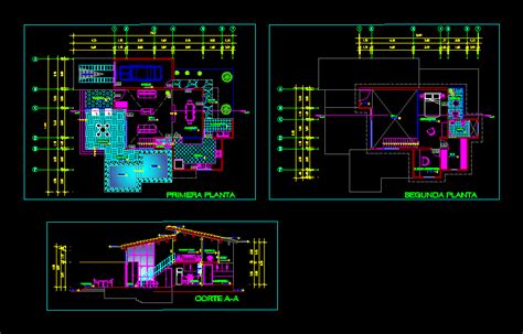 Two Story Small House 2d Dwg Plan For Autocad Designscad