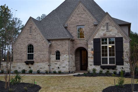 Country French Blend Stone Brick Exterior House Brick And Stone
