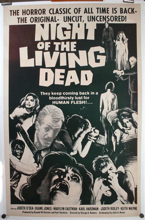 NIGHT OF THE LIVING DEAD George Romero Original Sheet Black White Movie Theater Poster