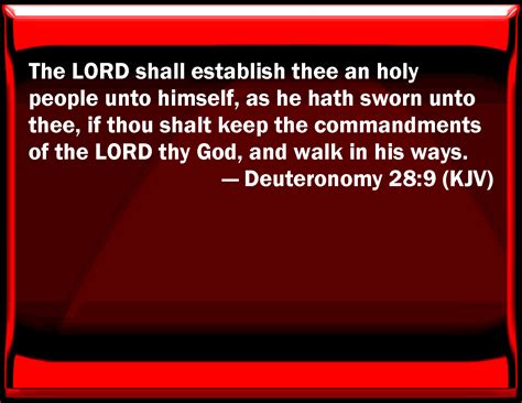 Deuteronomy 289 The Lord Shall Establish You An Holy People To Himself