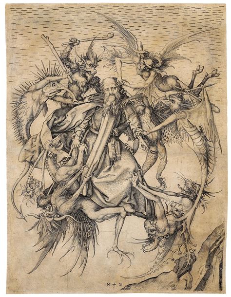 Schongauer Martin Colmar Um 1430 1491 Breisach Der Heilige Antonius Von Dämonen Gepeinigt