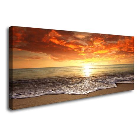 Sunset Ocean Beach Pictures Photo Paintings Canvas Prints Wall Art