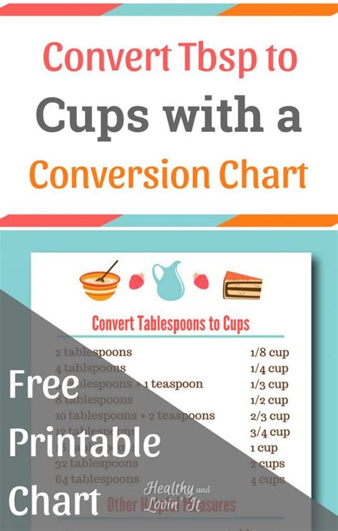 Convert Tbsp To Cups Free Printable Chart And How To Measure The Right Way