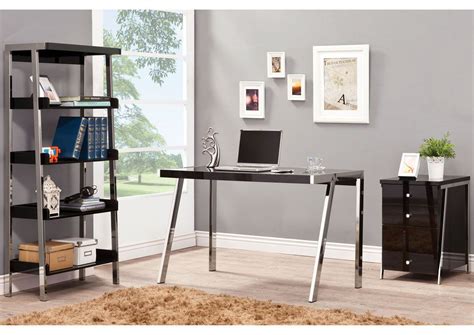 Clayton Black And Nickel Computer Desk Modern Home Office Modern Desk