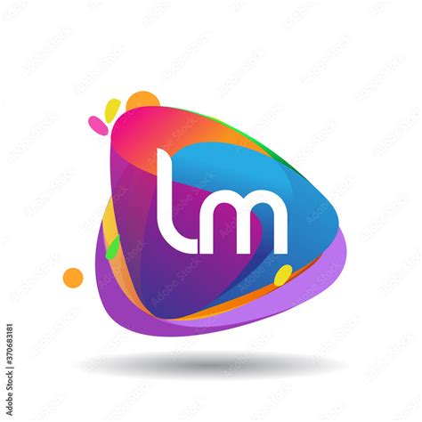 Letter Lm Logo With Colorful Splash Background Letter Combination Logo