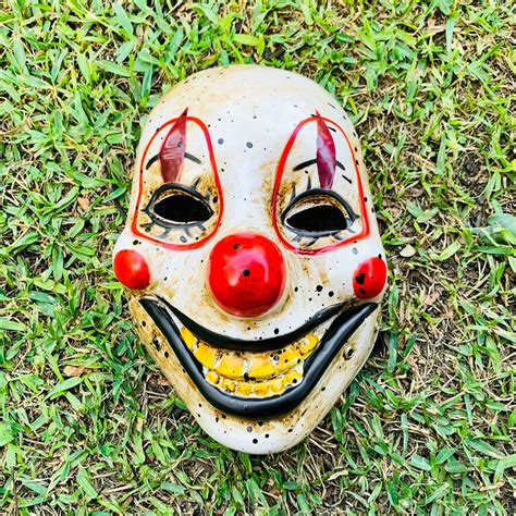 Halloween Scary Clown Face Mask Hand Painted Joker Horror Costume W