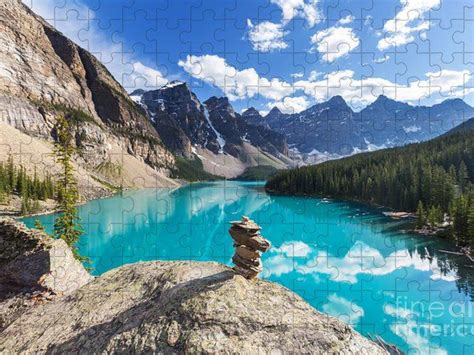 Beautiful Moraine Lake In Banff Puzzle By Galyna Andrushko Banff