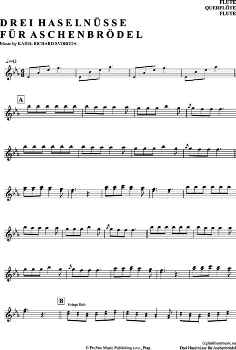 Musik aus dem gleichnamigen tschechischen film für klavier gesetzt von andreas gilomen. Drei Haselnüsse Für Aschenbrödel (Querflöte) Karel Svoboda ...