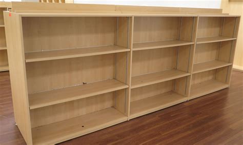 Wall mounted and floating shelves(24). Long Wooden 9 Cubicle Display Shelf Unit 143"L x 29"D x 53 ...