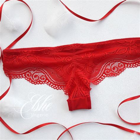 Red Lace Brazilian Thong Underwear For Women Cheeky Panties Lingerie