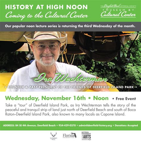 November 16 History At High Noon The Deerfield Beach Historical Society