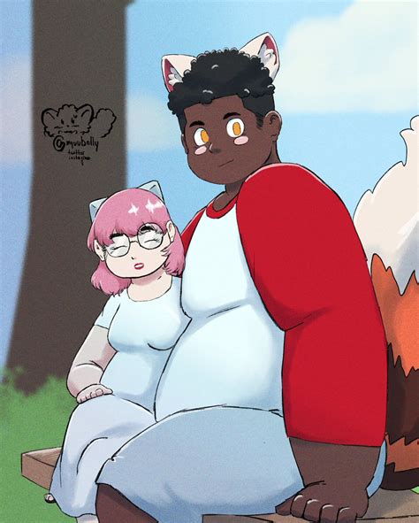 🐻belly🔞 on twitter belly and myuu small piece~ chubby interracial couple vibez