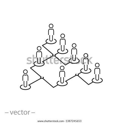 Hierarchy Icon Organization Chart Line Sign Stock Vector Royalty Free