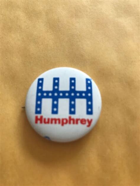 Hhh Pin Hubert Humphrey 1968 Pinback Hhh Initials Monogram Button Ebay