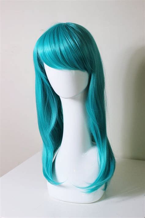 New bulma women long teal green anime straight cosplay wig wigs hair hot. Medium Lentgh Teal cosplay wig (Lum) (Bulma briefs ...