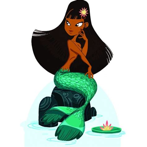 An Image Of A Mermaid Sitting On Top Of A Rock