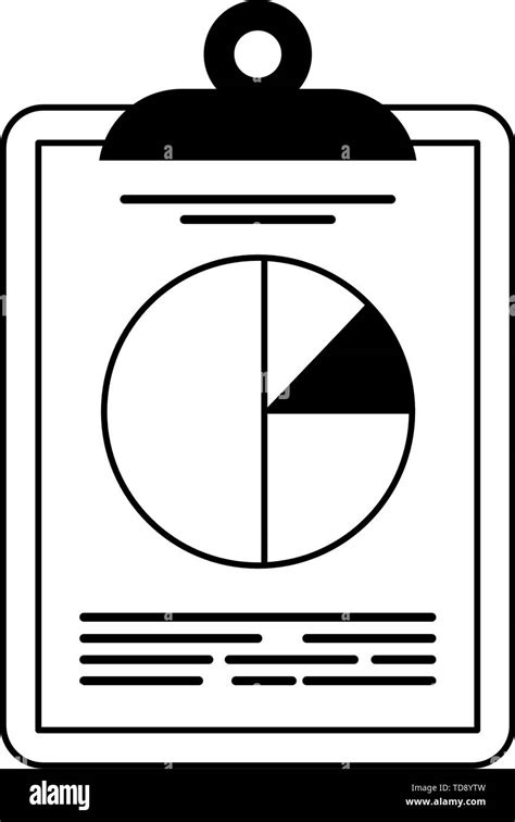 Business Profit Statistics On Clipboard Symbol In Black And White Stock