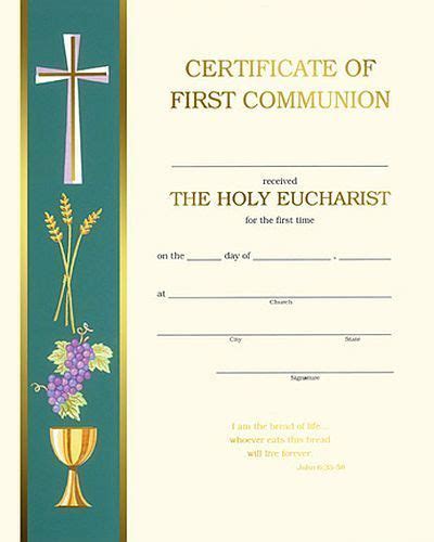 These First Communion Certificates Work Well For Both Boys And Girls