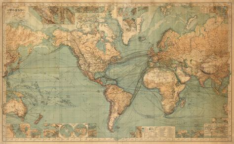 printable vintage world map