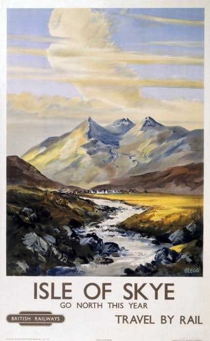 Isle Of Skye Scotland Vintage Scottish Railway Travel Poster Print