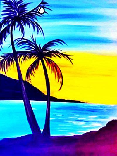 Sunset Palm Sunset Painting Palm Trees Painting Tree Painting