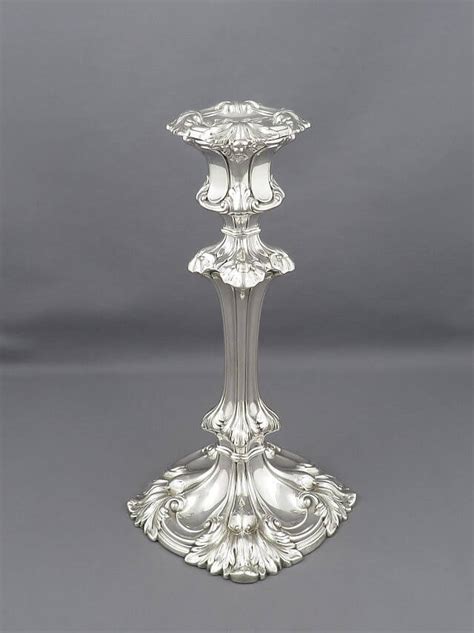 Pair Of William Iv Sterling Silver Candlesticks Jh Tee Antiques