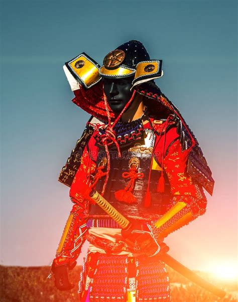 Samurai Warrior With Sword At Sunset Stock Image Image Of Abstract