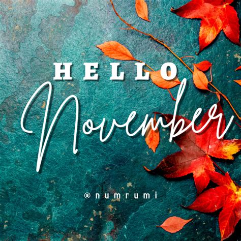 Green And Red Hello November Template Postermywall