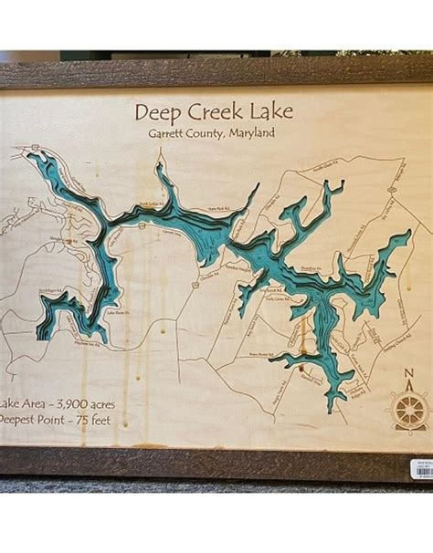 Deep Creek Lake Map 3d Rustic Schoolhouse Earth