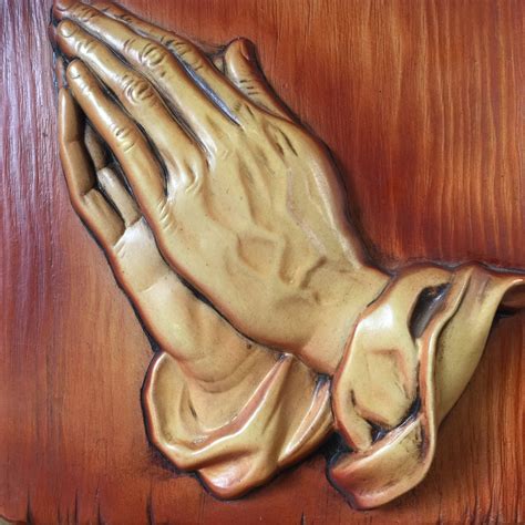 Vintage Praying Hands Plaquechalkware Plaquespiritual Etsy
