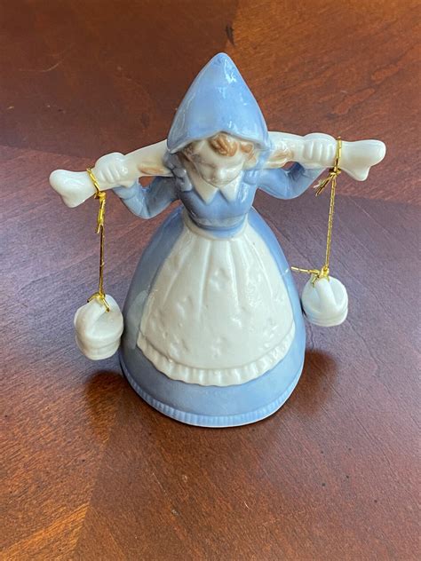 dutch girl milkmaid figurine bell vintage dutch figurine etsy