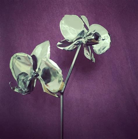 Stainless Steel Orchid Metal Flower Metal Art Tungsten